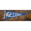 Vintage Detroit Lions NFL Felt Pennant Blue & Gray 1960s Style Football Memorabilia 11x29 Inches