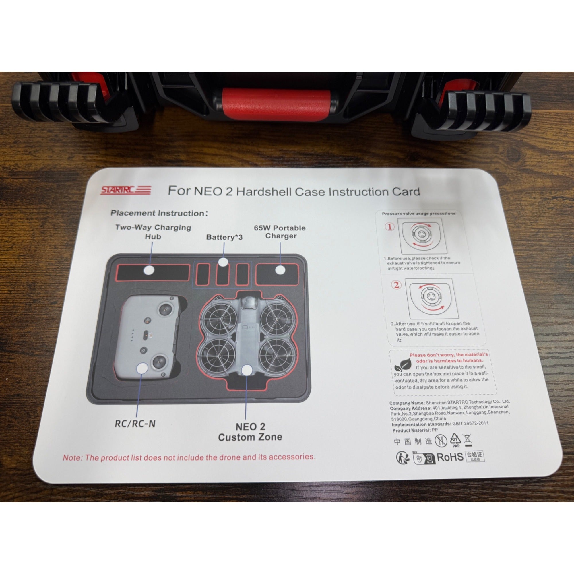 Startrc Black Waterproof Hard Shell Carrying Case for Neo 2 drone