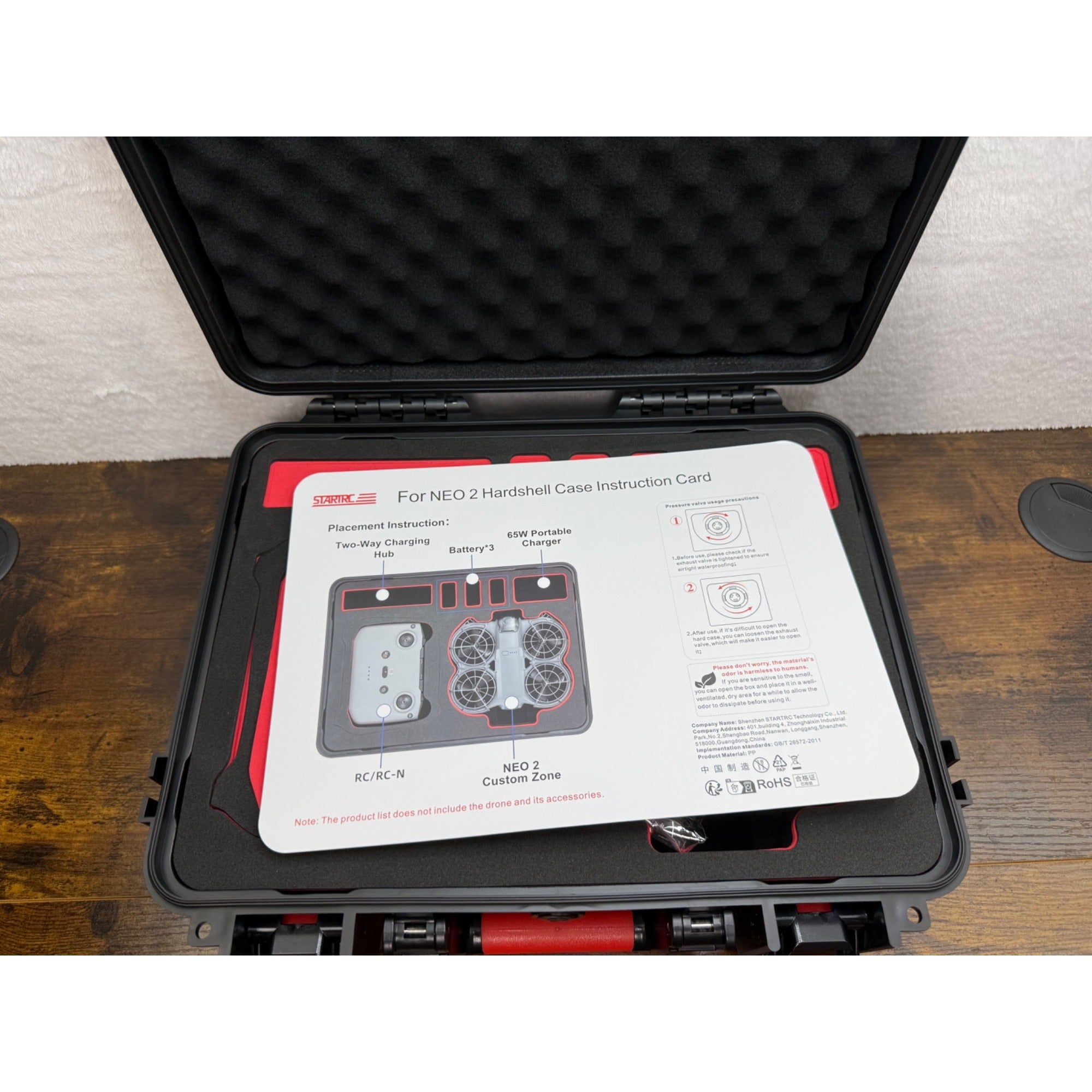 Startrc Black Waterproof Hard Shell Carrying Case for Neo 2 drone