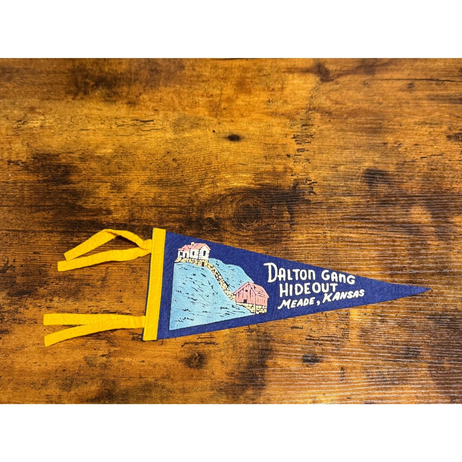 Vintage Dalton Gang Hideout Meade, Kansas pennant