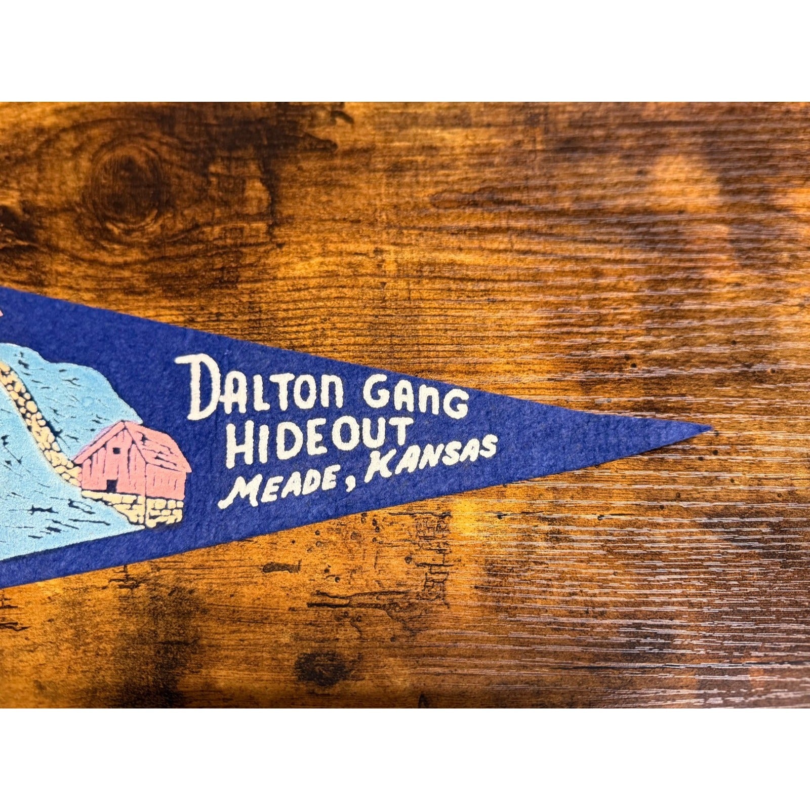 Vintage Dalton Gang Hideout Meade, Kansas pennant