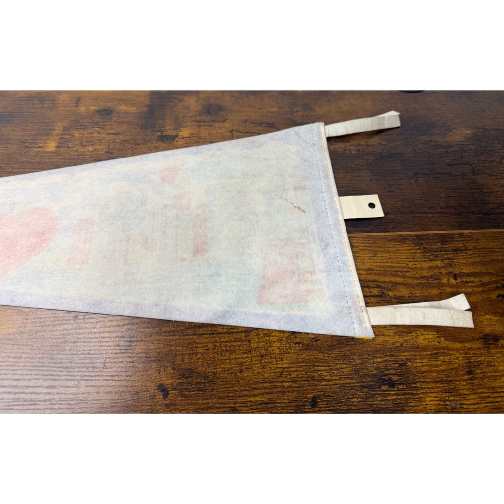I Love NY Vintage Felt Pennant With Skyline & Statue Of Liberty Design