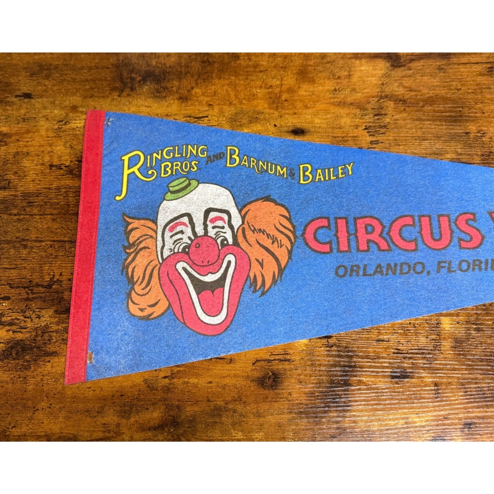 Vintage Ringling Brothers and Barnum and Bailey Circus World Florida pennant