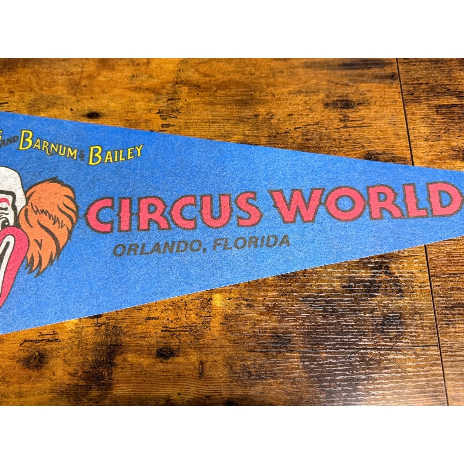 Vintage Ringling Brothers and Barnum and Bailey Circus World Florida pennant
