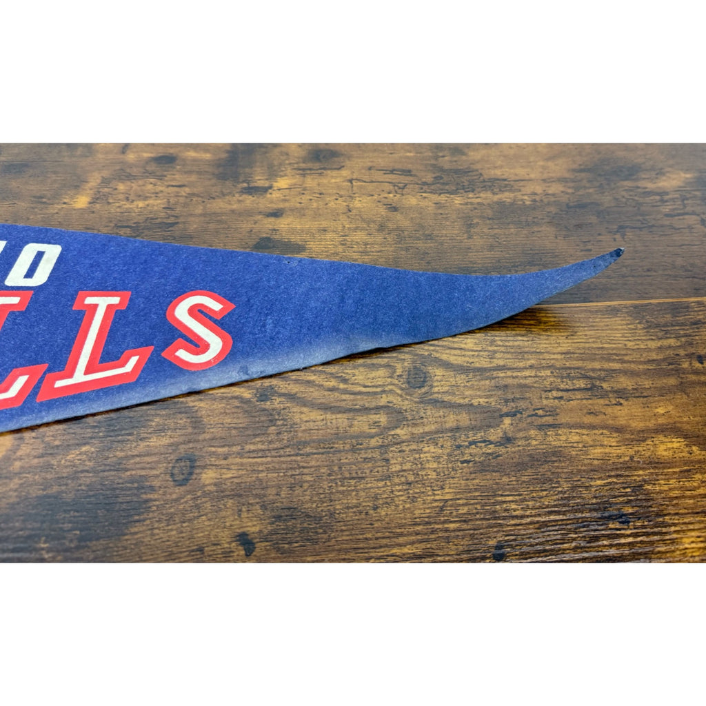 Vintage Buffalo Bills NFL Felt Pennant Sports Memorabilia Blue & Red Helmet Design