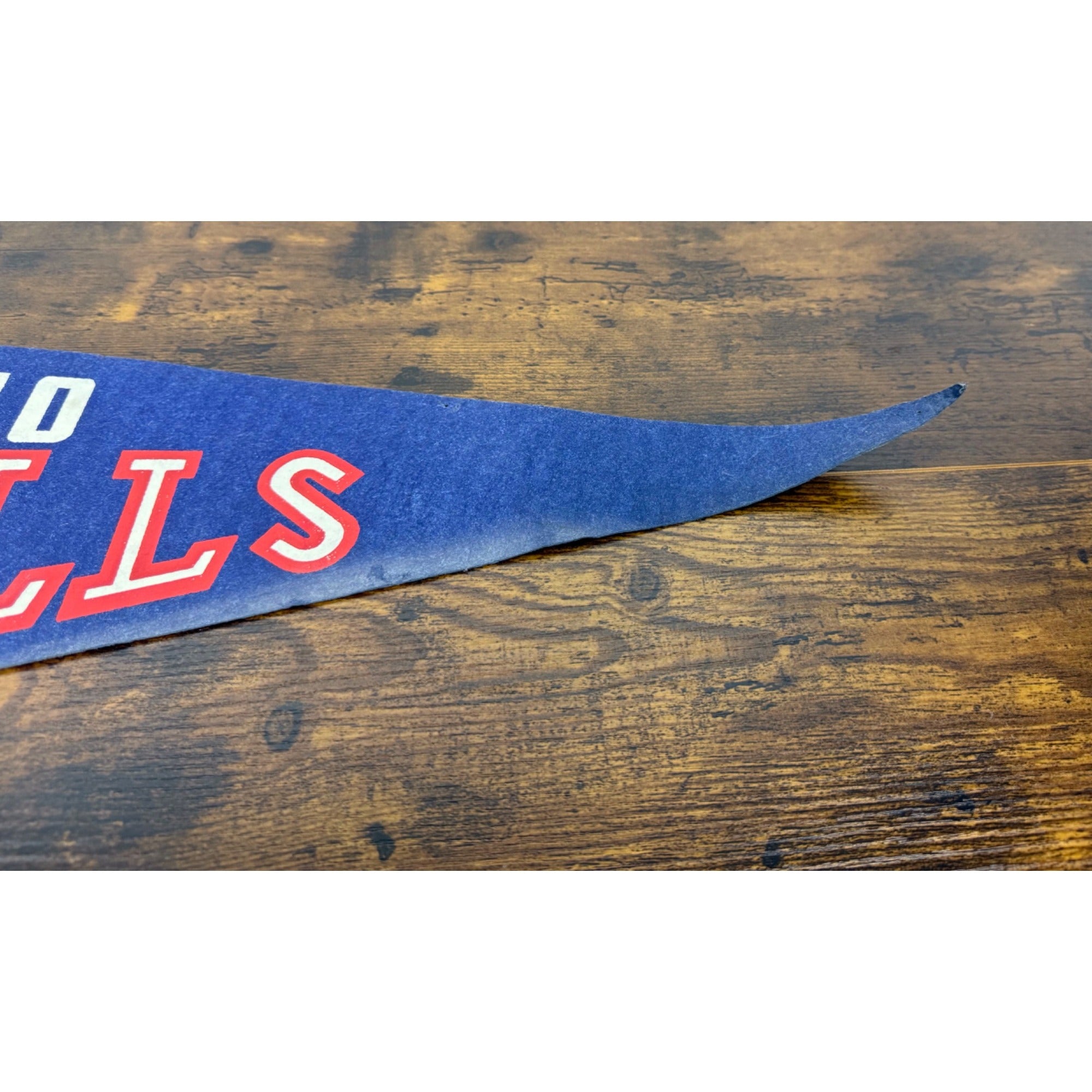 Vintage Buffalo Bills NFL Felt Pennant Sports Memorabilia Blue & Red Helmet Design