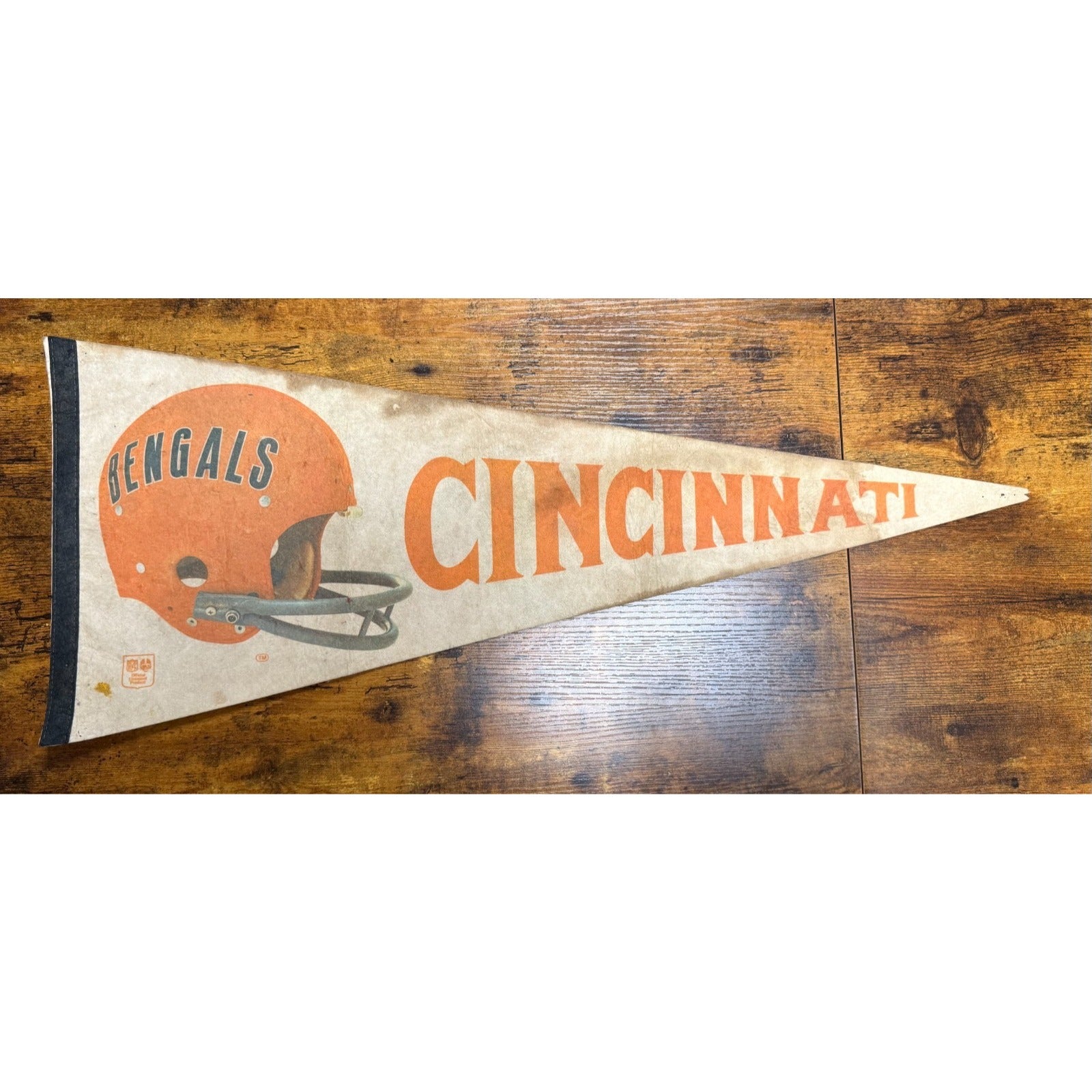 Vintage NFL Cincinnati Bengals pennant damaged