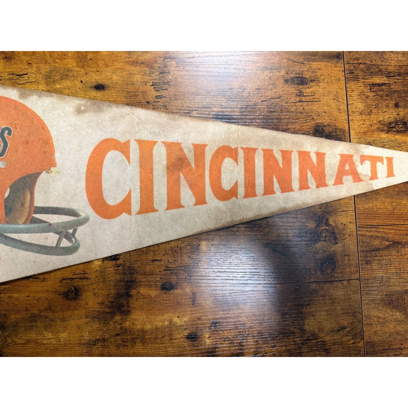 Vintage NFL Cincinnati Bengals pennant damaged