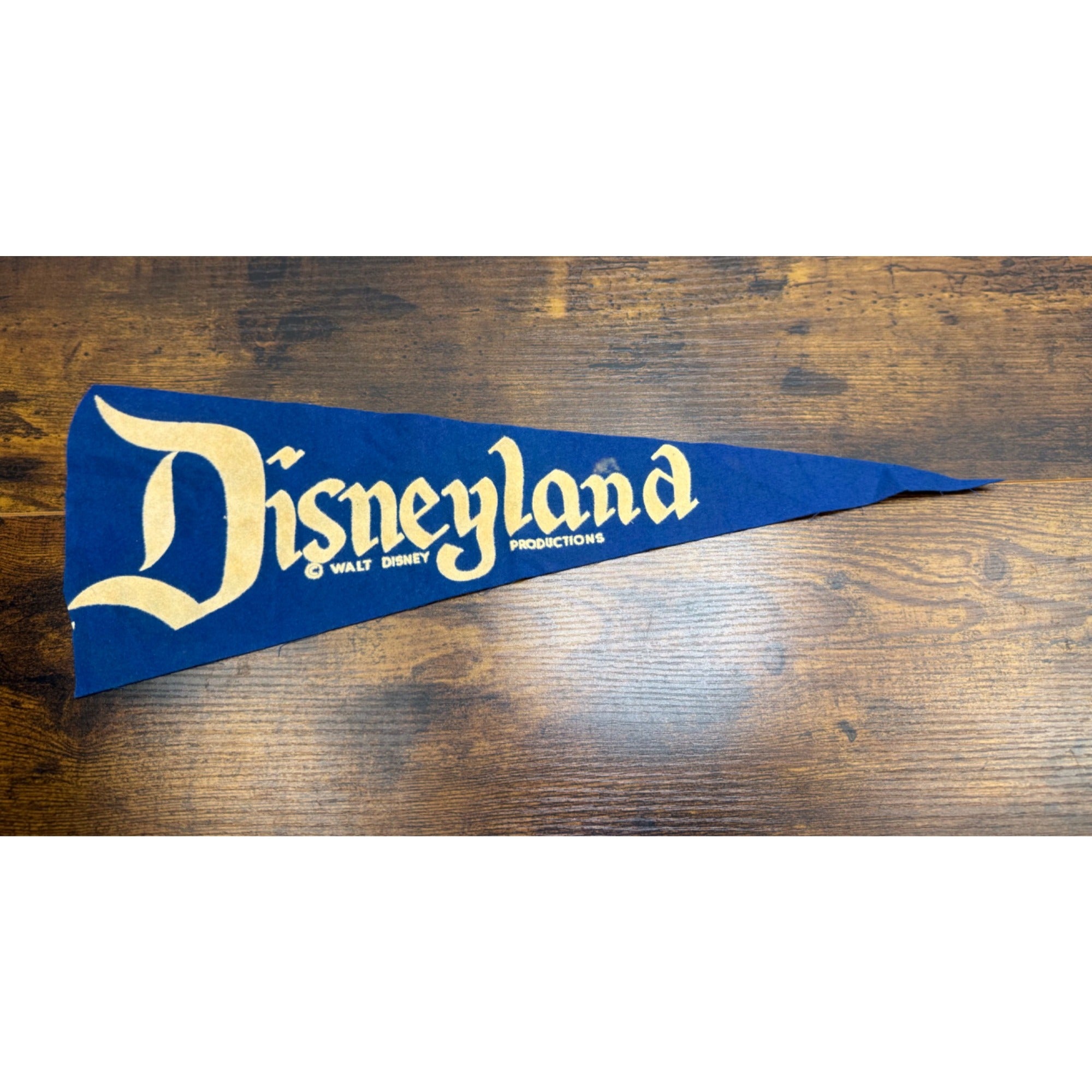 Vintage Disneyland Felt Pennant Blue Memorabilia 18 inches altered