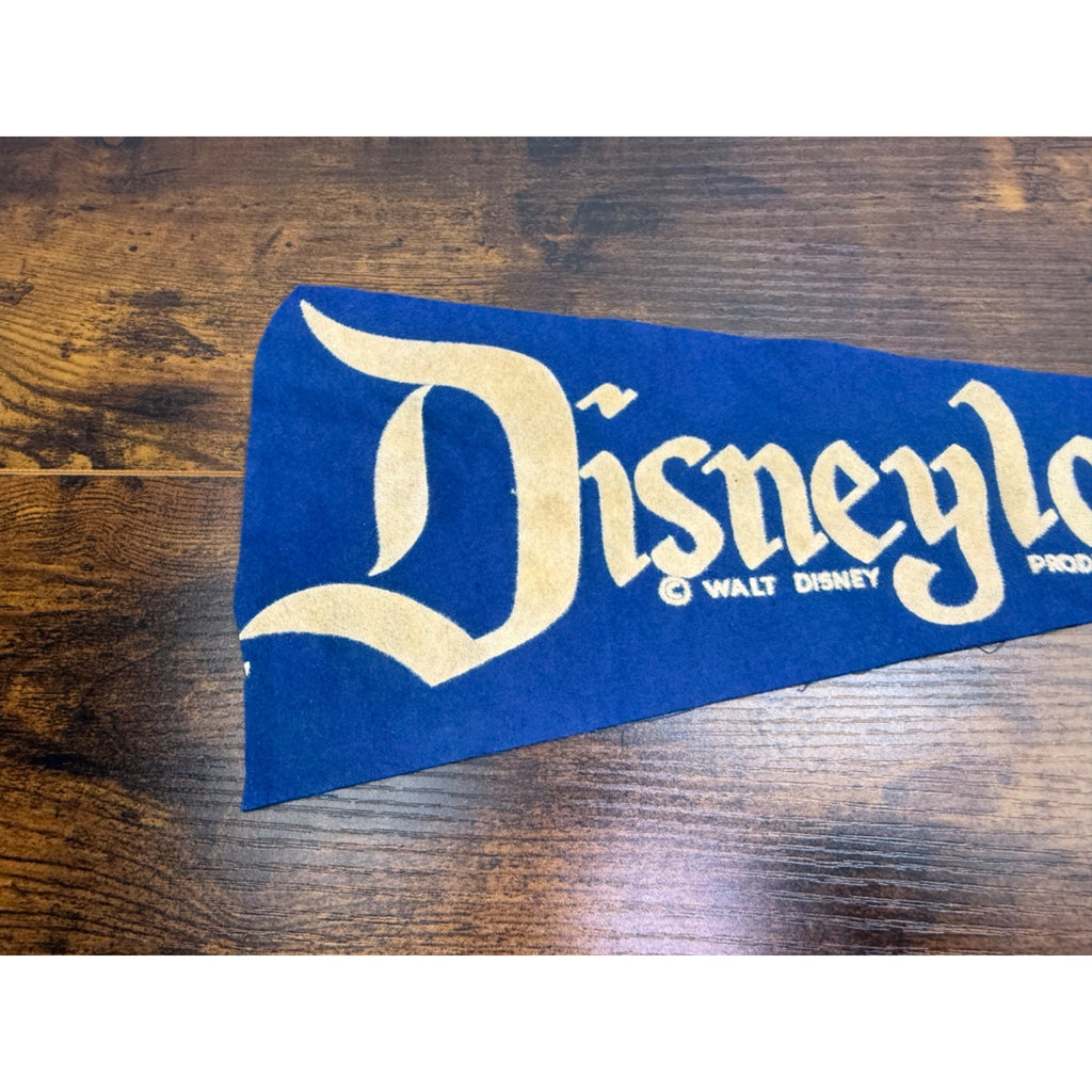 Vintage Disneyland Felt Pennant Blue Memorabilia 18 inches altered