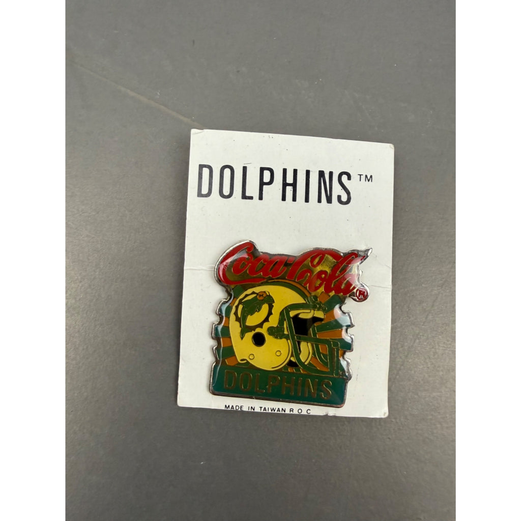 Vintage Coca-Cola Dolphins Enamel Pin Collectible Sports Memorabilia