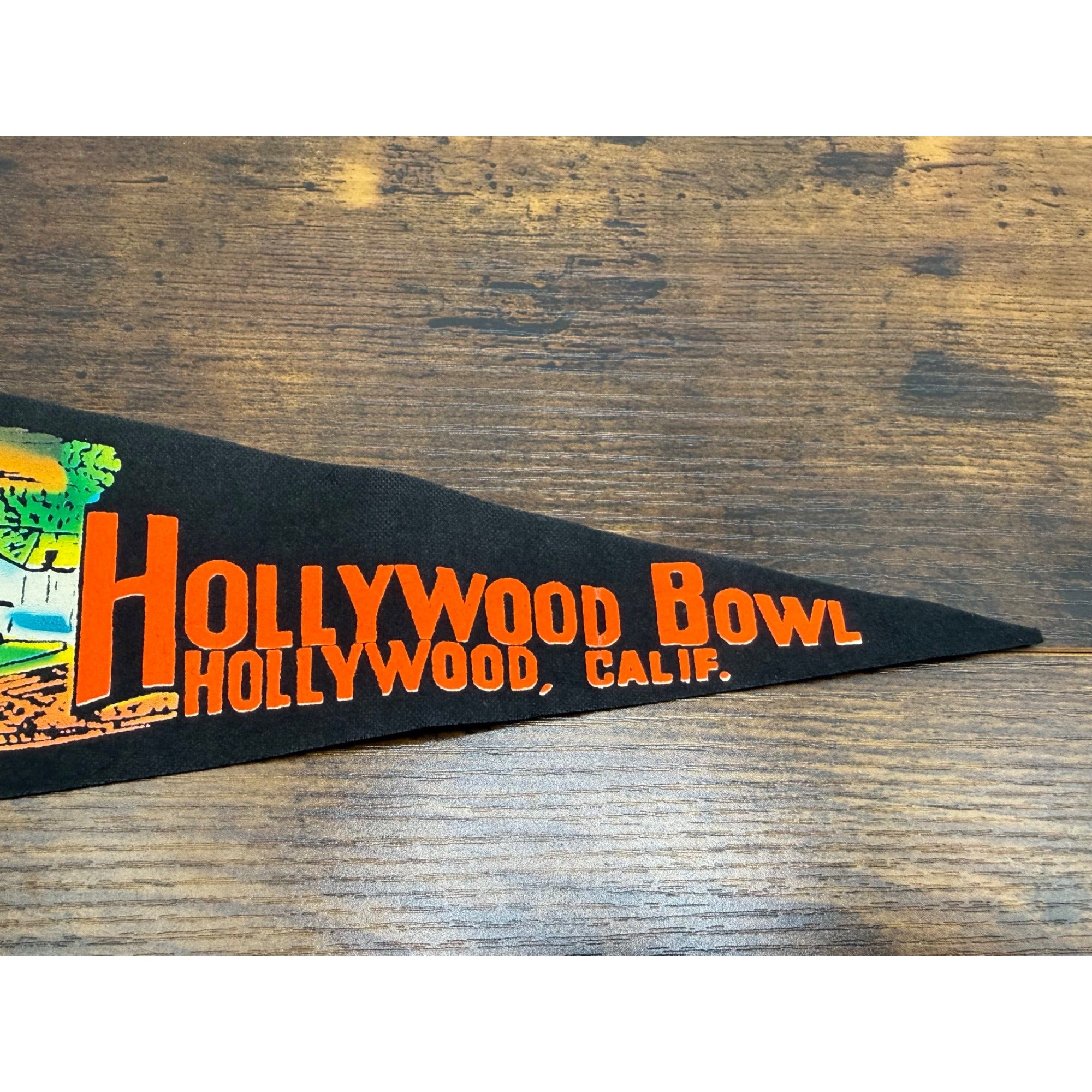 Vintage Hollywood Bowl Felt Pennant Memorabilia Souvenir 12 inches