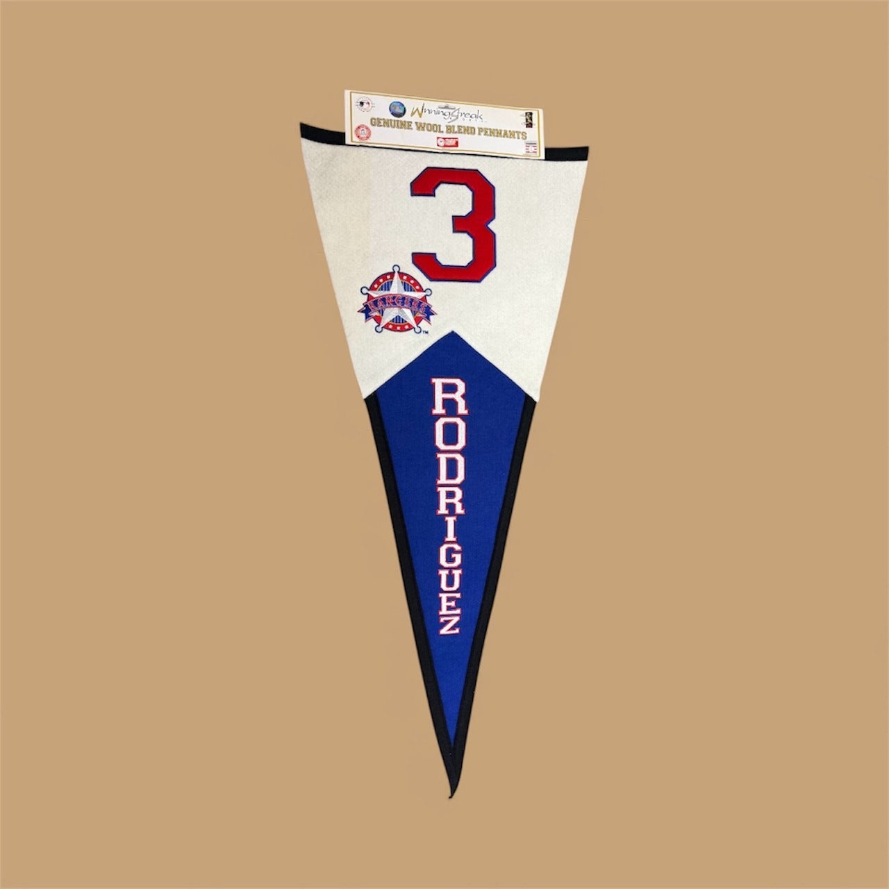 VIntage 2002 Winning Streak embroidered wool Texas Rangers A-Rod pennant