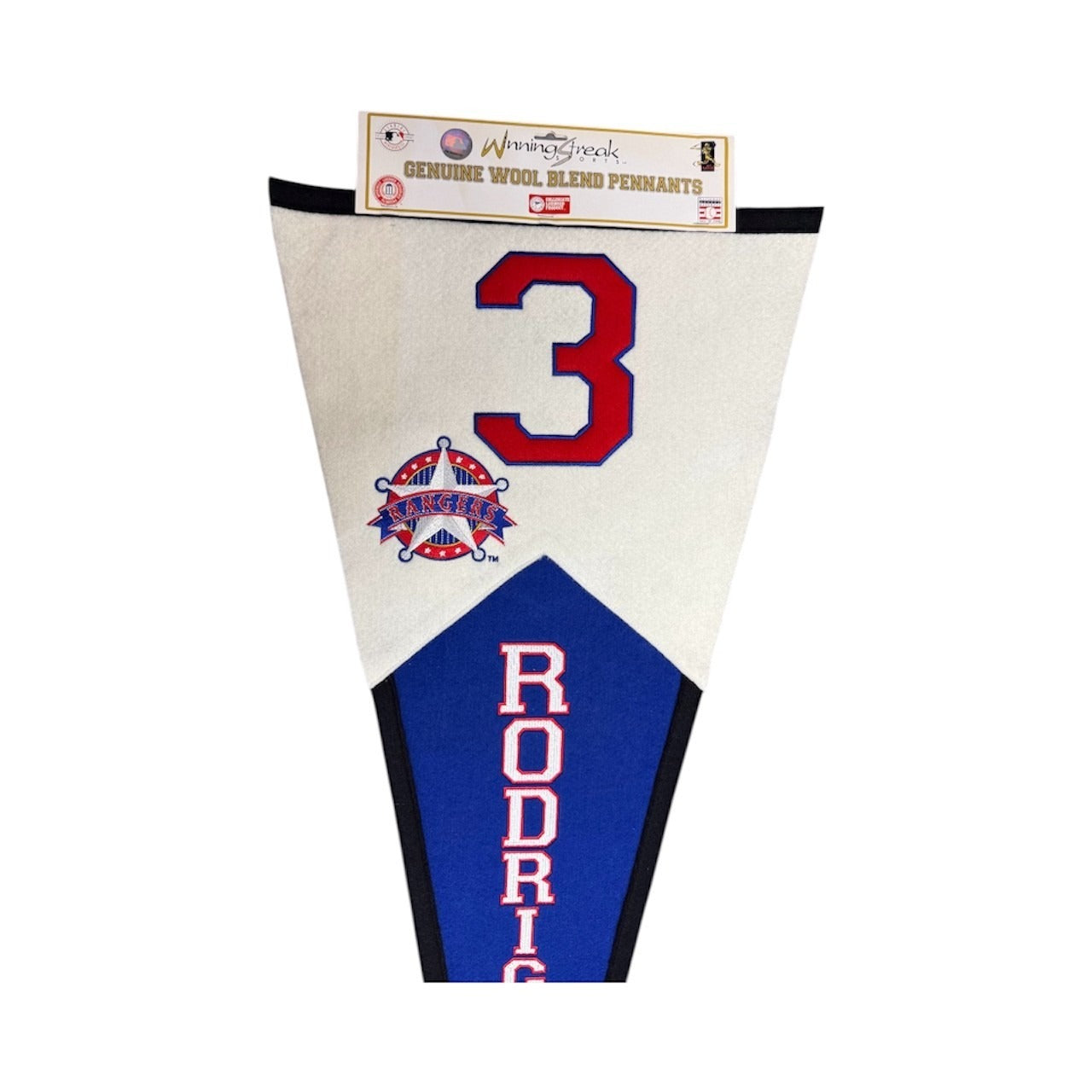VIntage 2002 Winning Streak embroidered wool Texas Rangers A-Rod pennant
