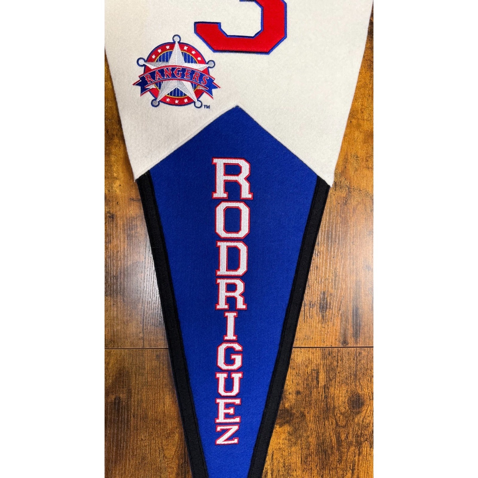 VIntage 2002 Winning Streak embroidered wool Texas Rangers A-Rod pennant