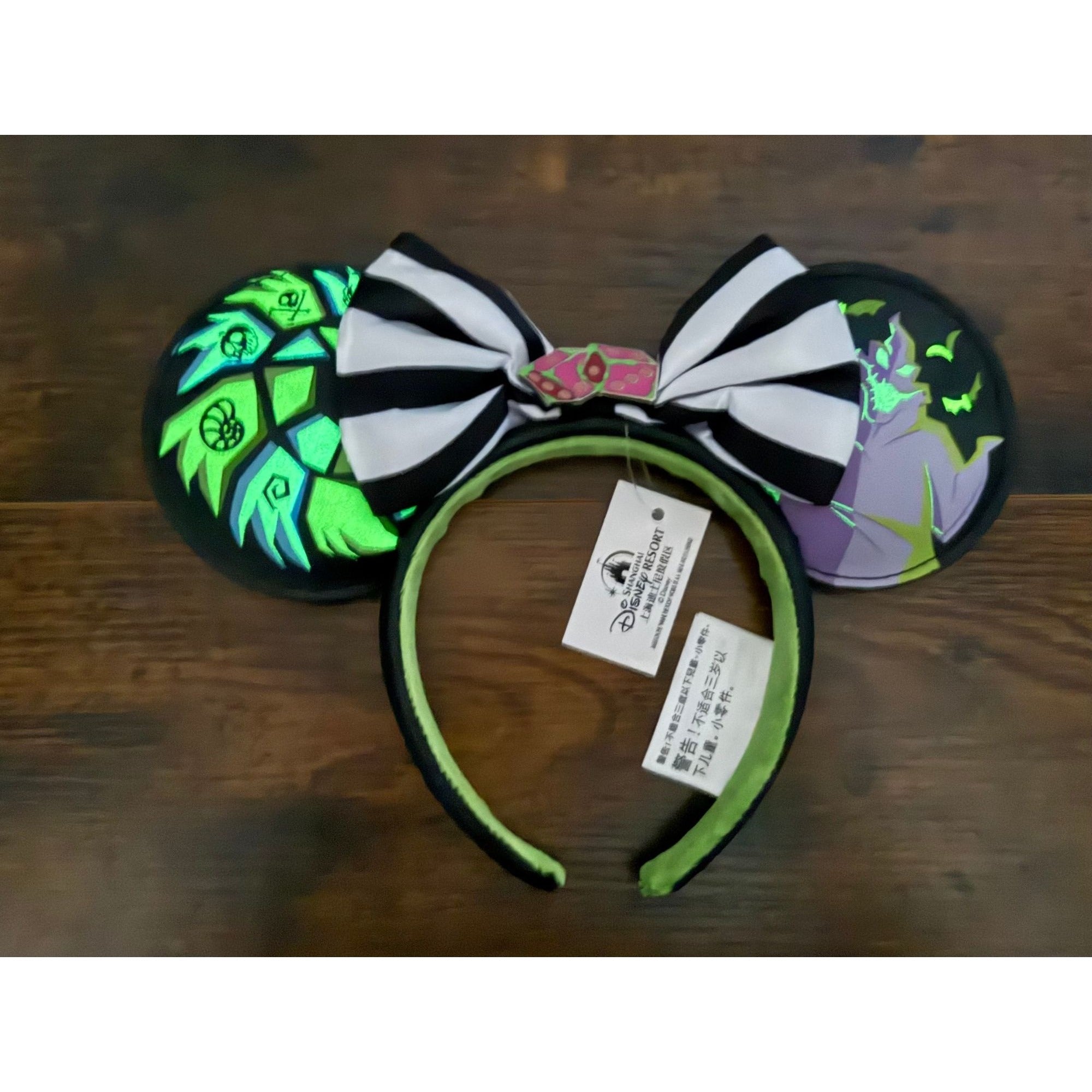 NEW Disney Shanghai Resort Nightmare Before Christmas Glow in the Dark Ears