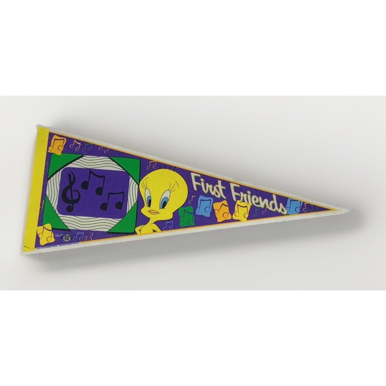 Vintage 1998 Tweety bird first friends pennant Made in USA