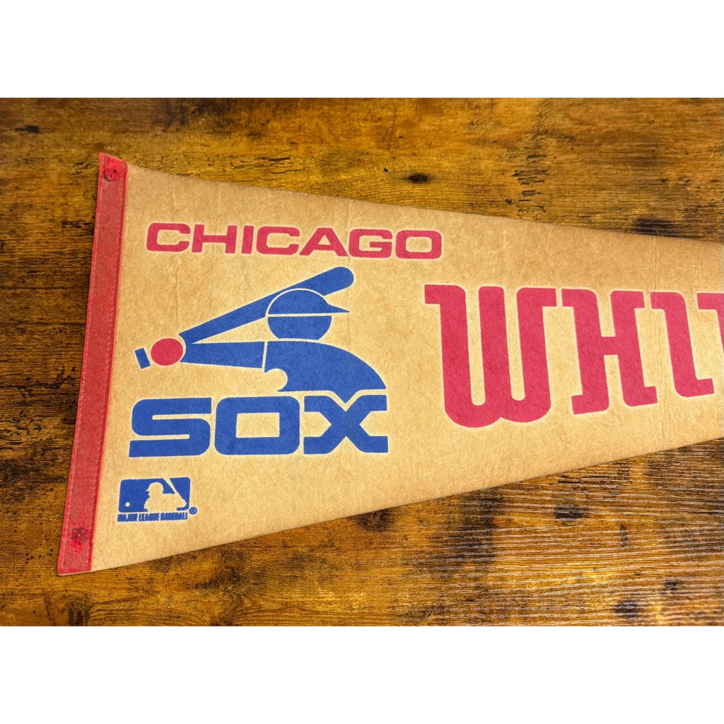 Vintage MLB Chicago White Sox pennant aged
