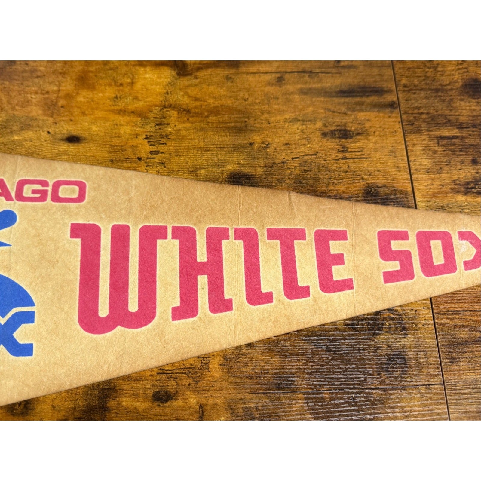 Vintage MLB Chicago White Sox pennant aged