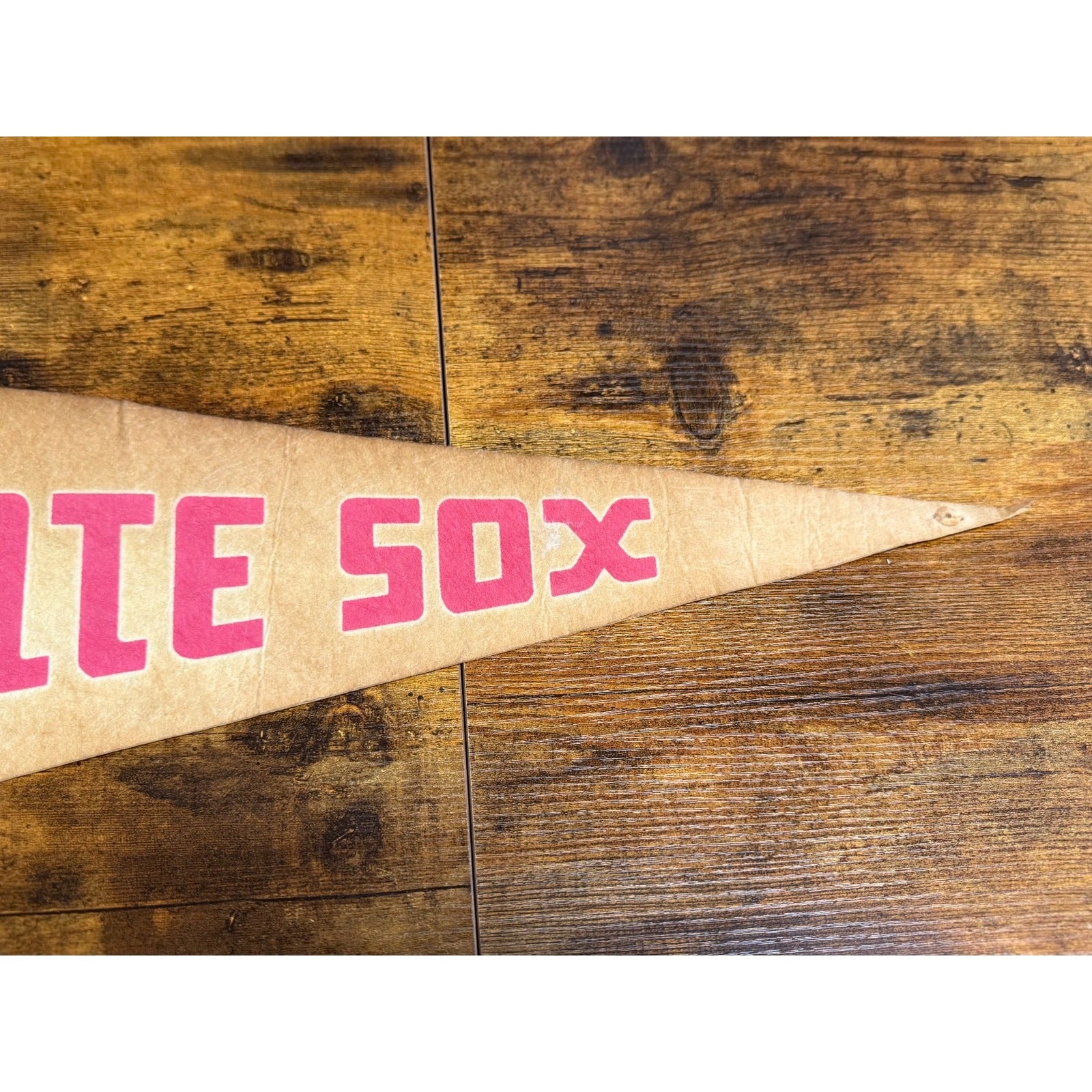 Vintage MLB Chicago White Sox pennant aged