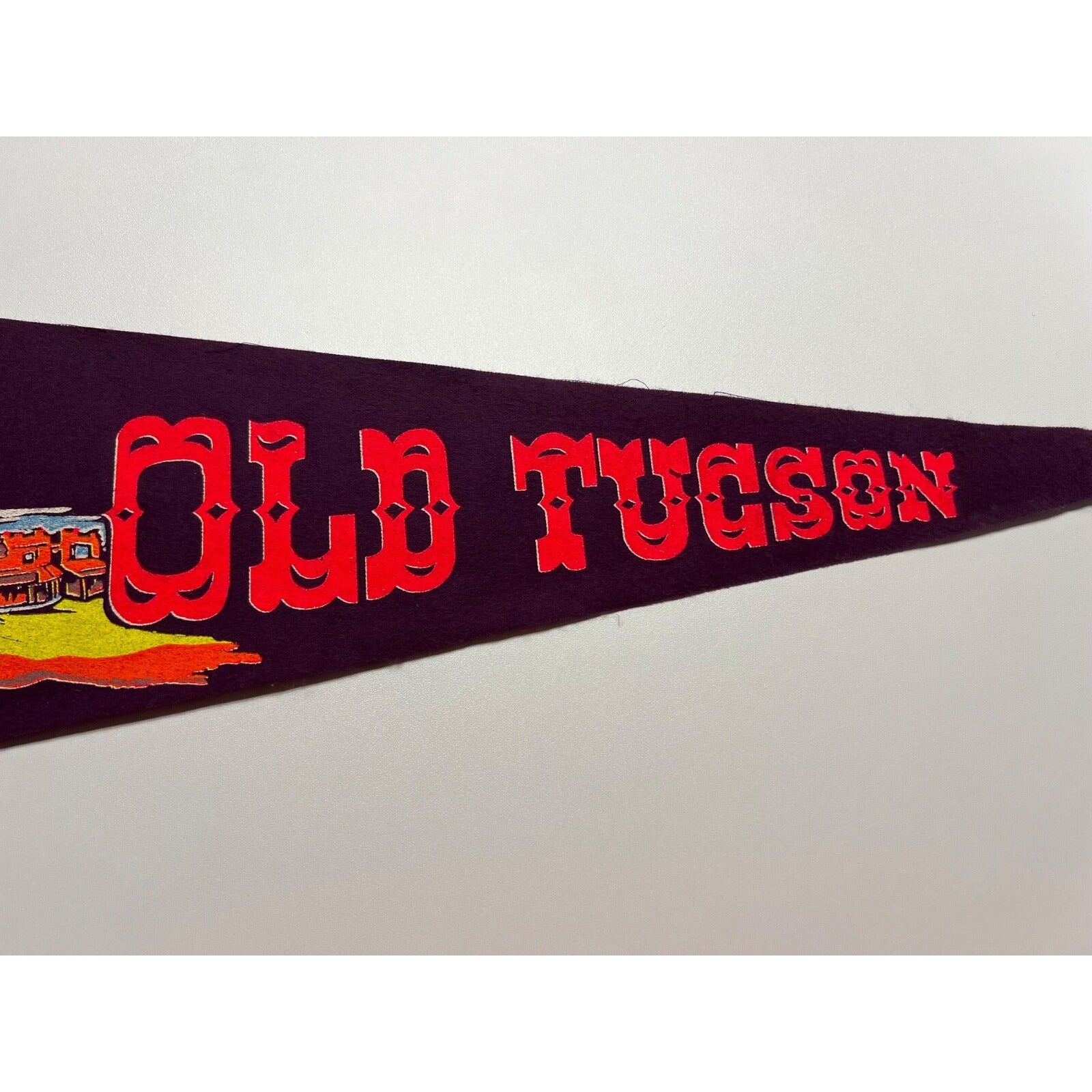 Vintage Old Tucson Famous Movie Location Arizona pennant