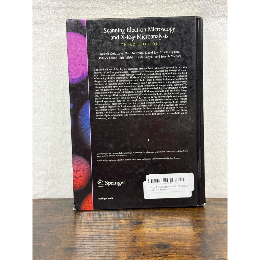 Scanning Electron Microscopy And X-Ray Microanalysis Third Edition By Joseph Goldstein Hardcover